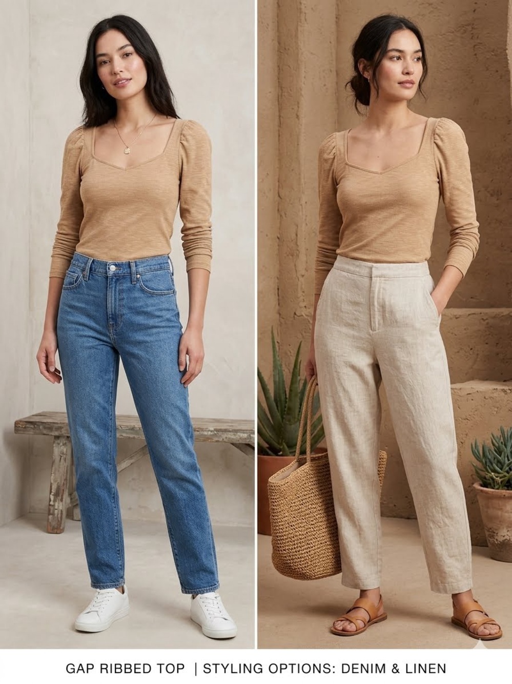 GAP Long Sleeve Top - Light Tan
